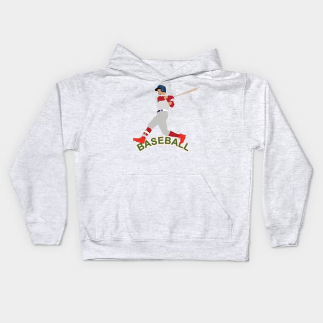 Baseball player in action Kids Hoodie by GiCapgraphics